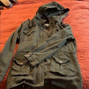 Army green canvas coat